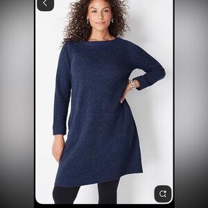 J. Jill Elegant Navy Long Sleeve Dress